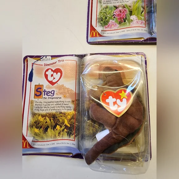 McDonalds Beanie Babies Dinosaur Trio 2000  Beanie Babies Rare - Picture 3 of 14